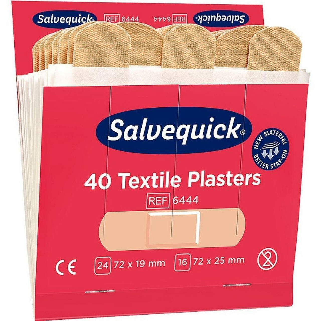 Cederroth Salvequick Plaster Refill Box of 6 Wallets of 40 Fabric Textile Plasters 240 Plasters