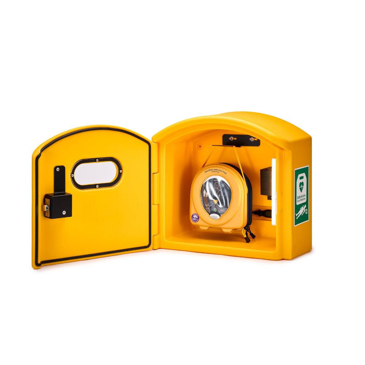 FAQ-CC0035 Outdoor External Defibrillator Cabinet Heated UNLOCKED Fits All AED Units DefibCaddy   