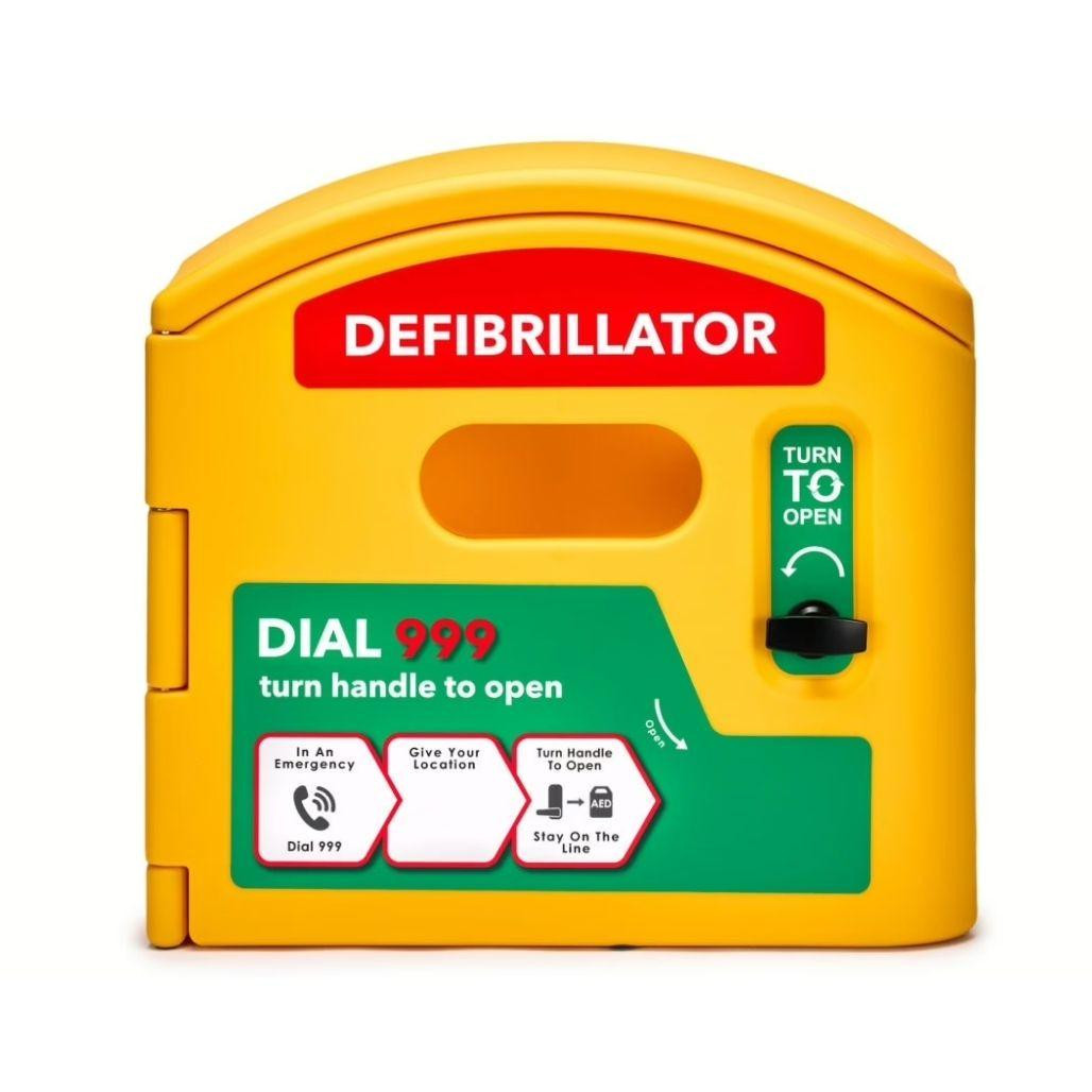 FAQ-CC0035 Outdoor External Defibrillator Cabinet Heated UNLOCKED Fits All AED Units DefibCaddy   