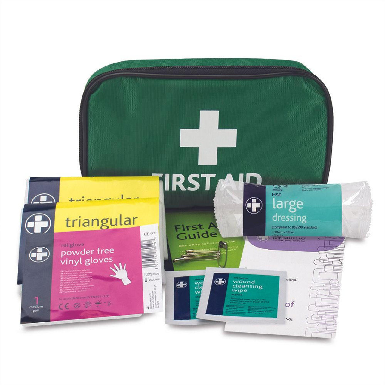  HSE First Aid Kit for One Person for Off Site Travel In Zip Pouch With Handle 