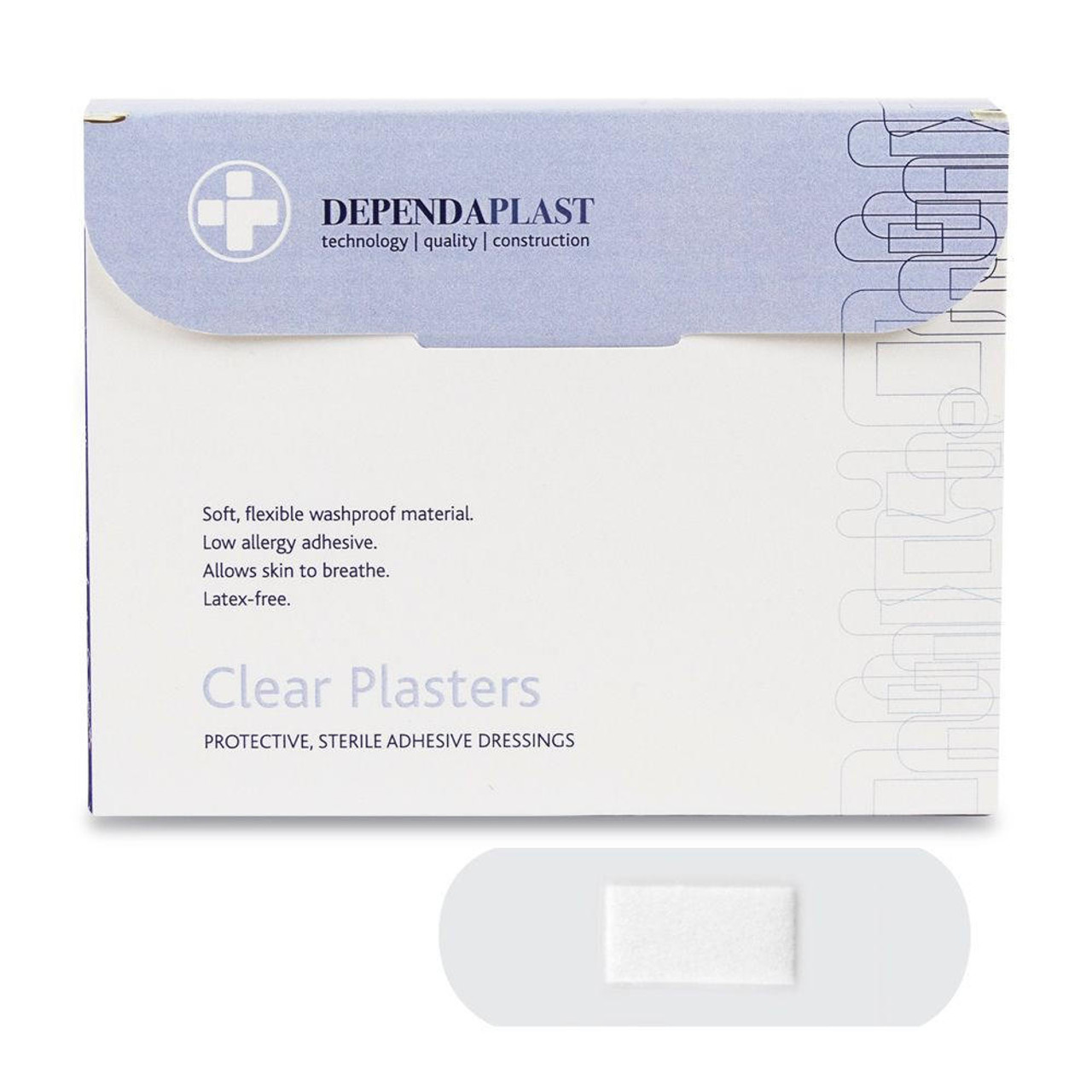  Clear Transparent Washproof Plasters with High Quality Adhesive Dependaplast 
