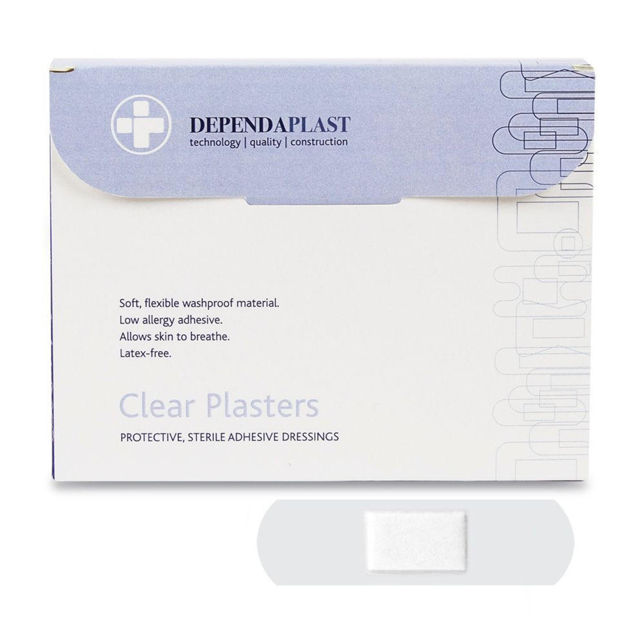  Clear Transparent Washproof Plasters with High Quality Adhesive Dependaplast 