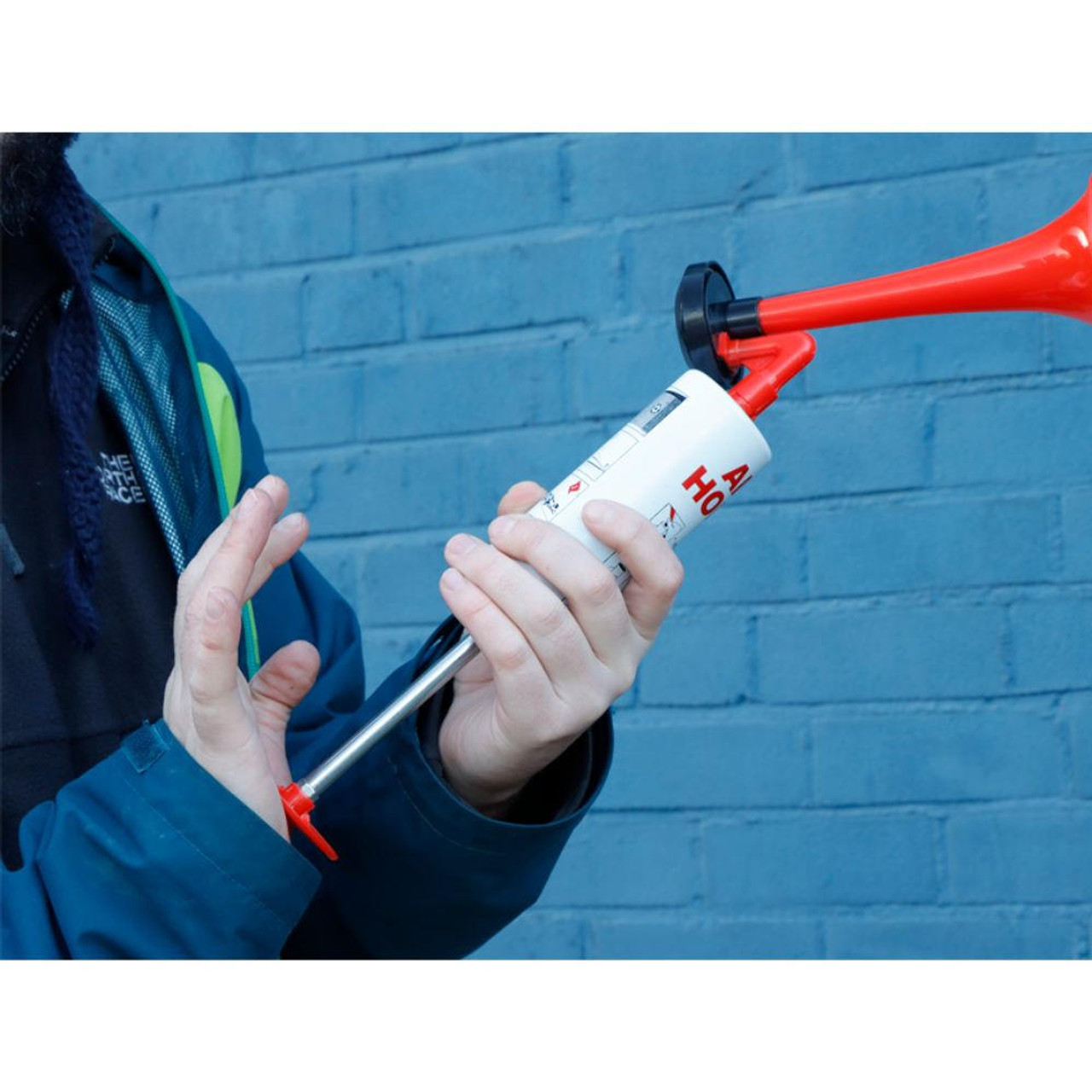 Hand Held Push Pump Up Air Horn No Gas Required Signal Sport