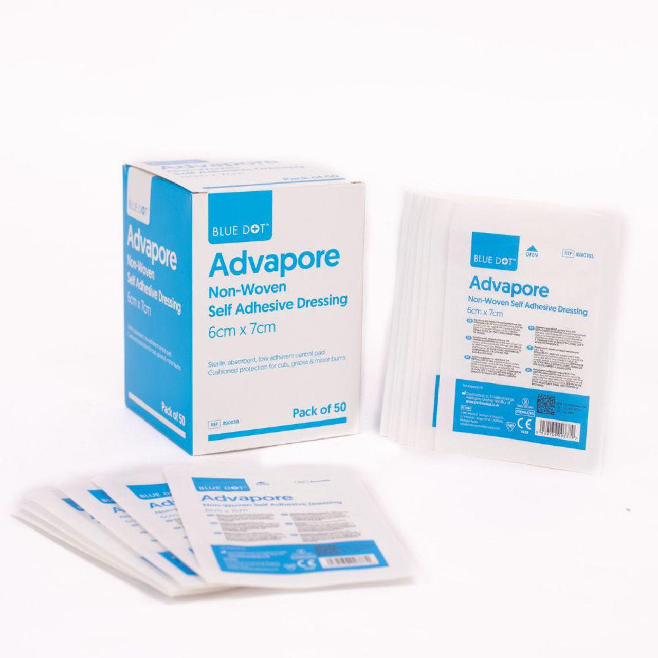  Fabric Non-Woven Adhesive Island Wound Dressing 6cm x 7cm Box 50 | Advapore 