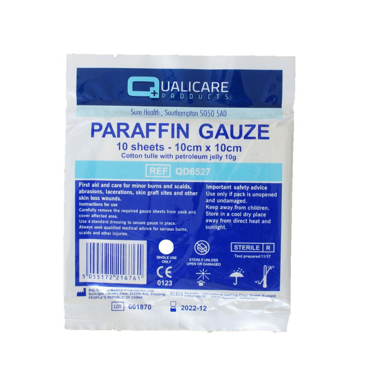 Buy Wellnet Paraffin Gauze Dressing (10 cm x 10 cm) (4176) 5's Online at  Discounted Price | Netmeds