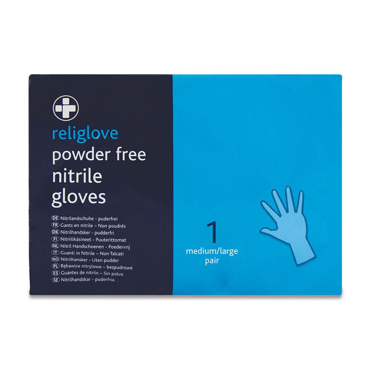 Nitrile Gloves Blue Medium 1 pair Individually Packed Gloves 