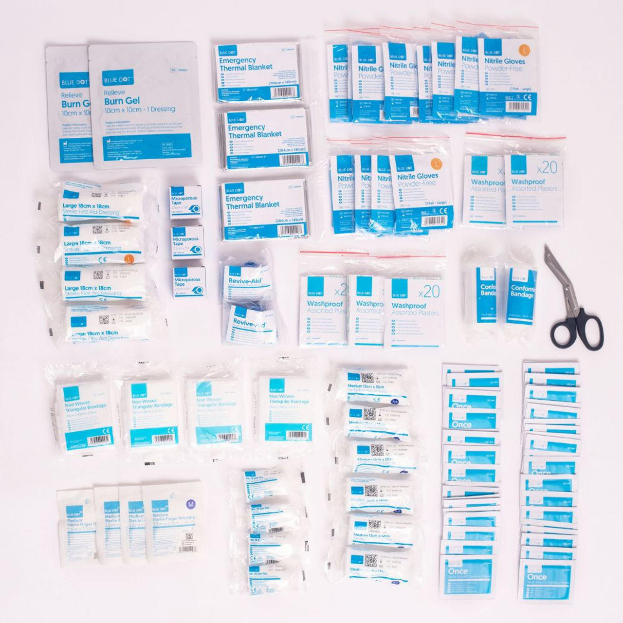 Zafety First Aid Kit Refill Contents for Large British Standard BS8599 compliant kits