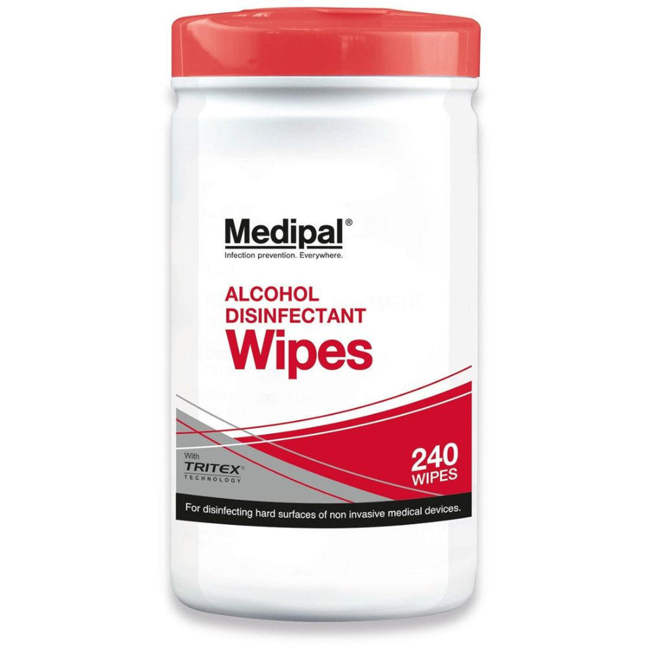 CHW20102 Medipal Alcohol Wipes Tub of 240 Wipes 195x155mm 70% Alcohol   