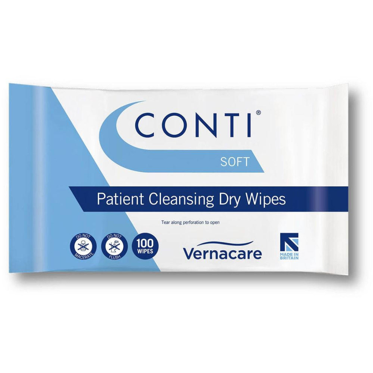 FBF1051P Conti Soft Large Dry Patient Cleansing Wipes Pack of 100 32x28cm   