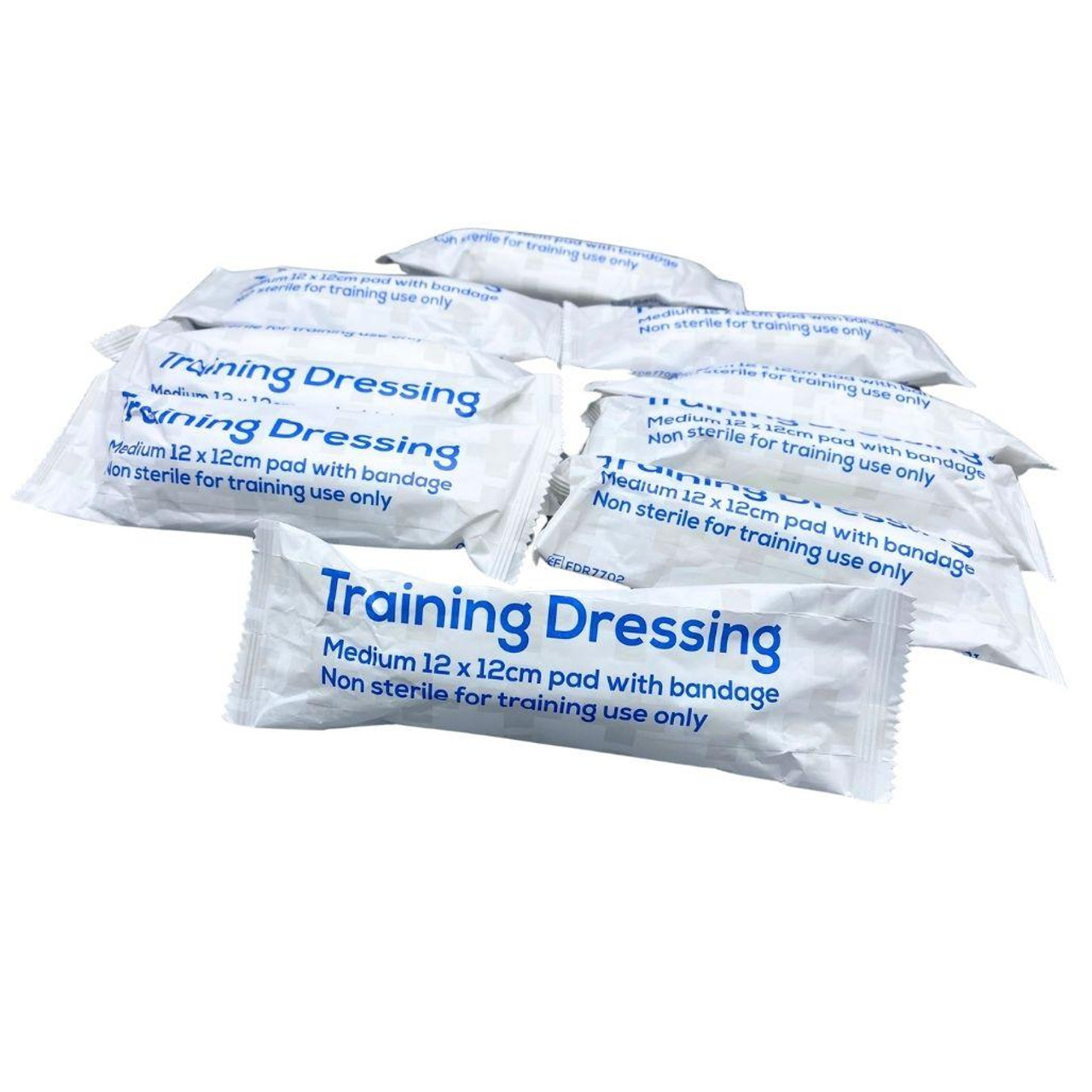 FDR7702P Training Dressing With Bandage Medium  PACK OF 10 for First Aid Training Non Sterile  Zafety 