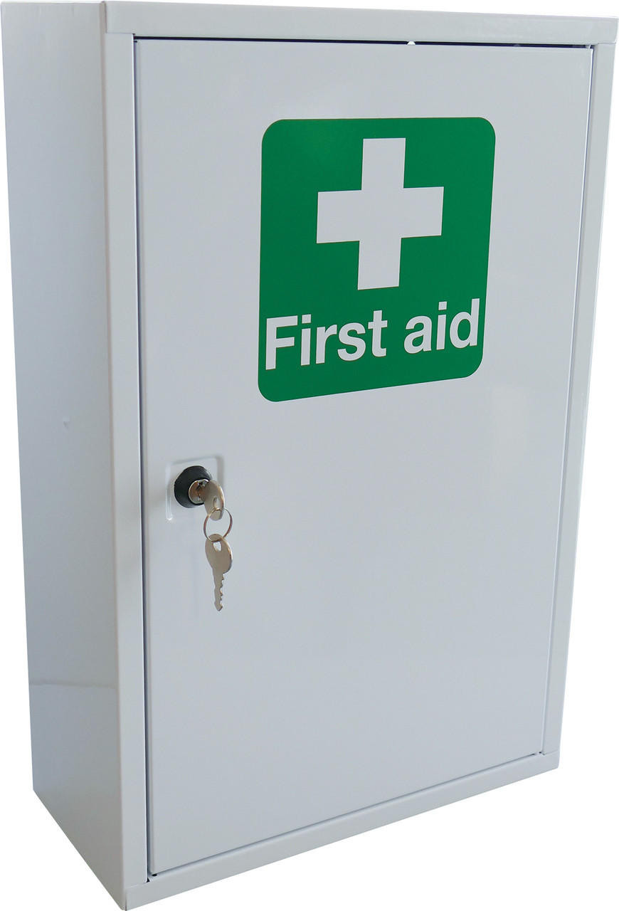 Zafety First Aid Lockable Cabinet with Medium Content BS 8599 Compliant