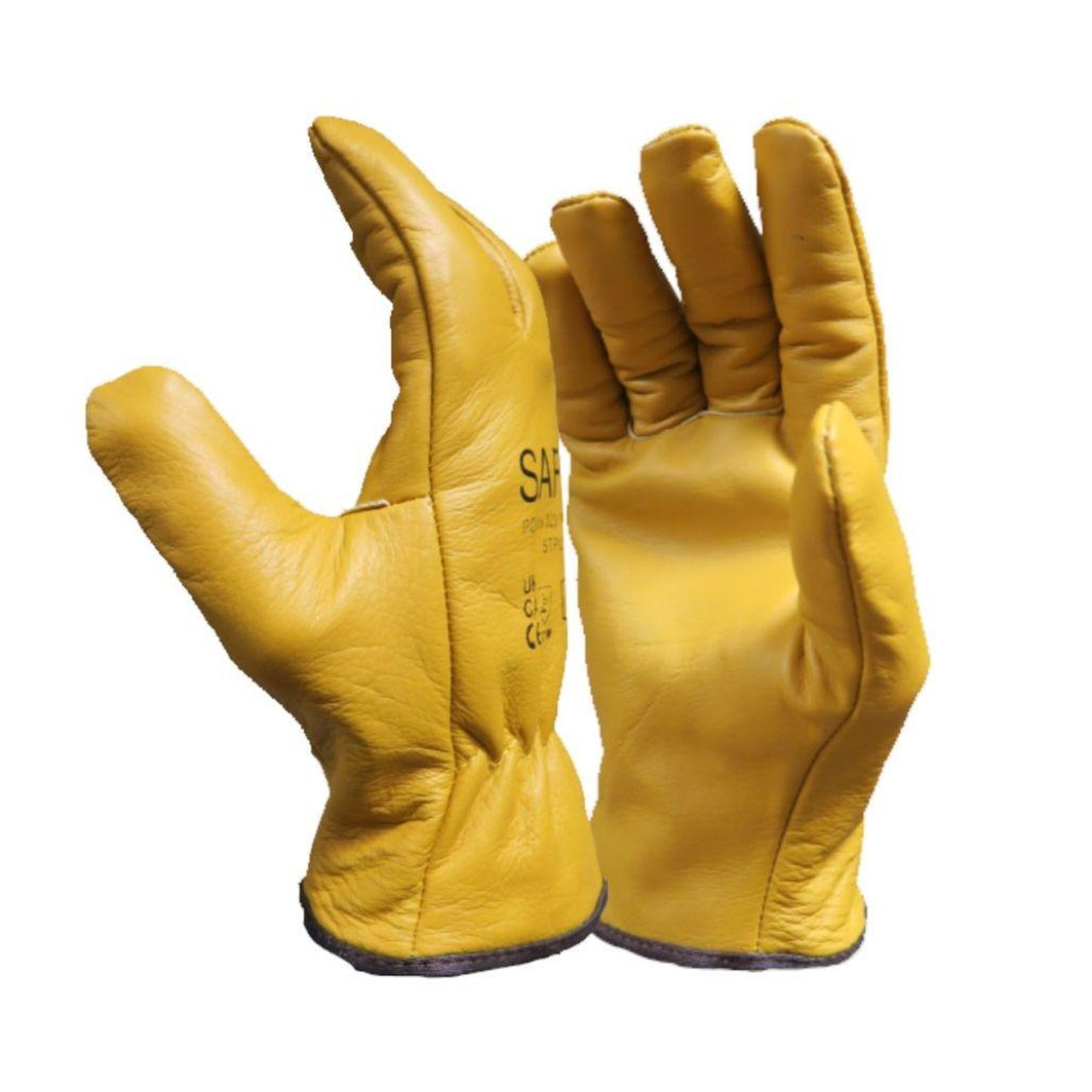 GLG2208 Drivers Gloves Leather With Lining Yellow   