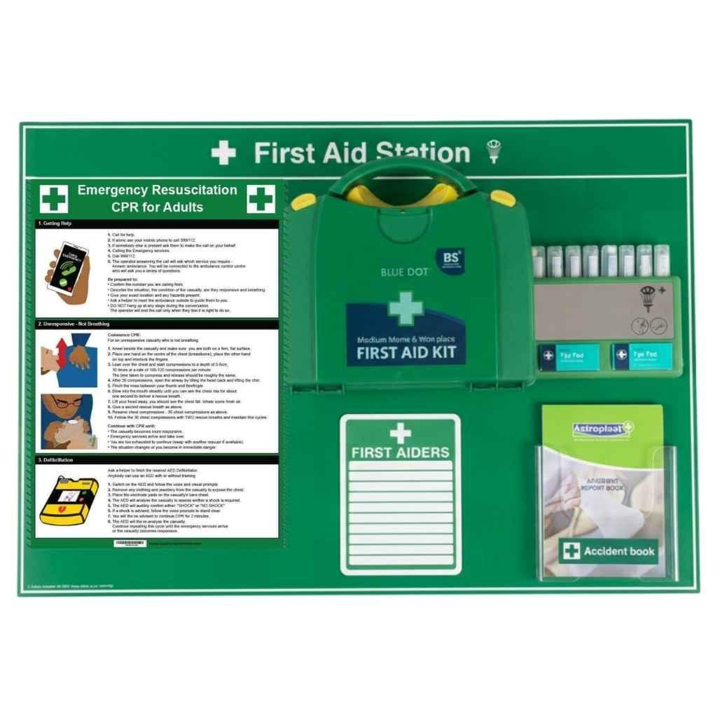 FAK2026 First Aid Station Low Risk 1 to 100 People BS8599 Medium CPR  Zafety Supplies FAK2026