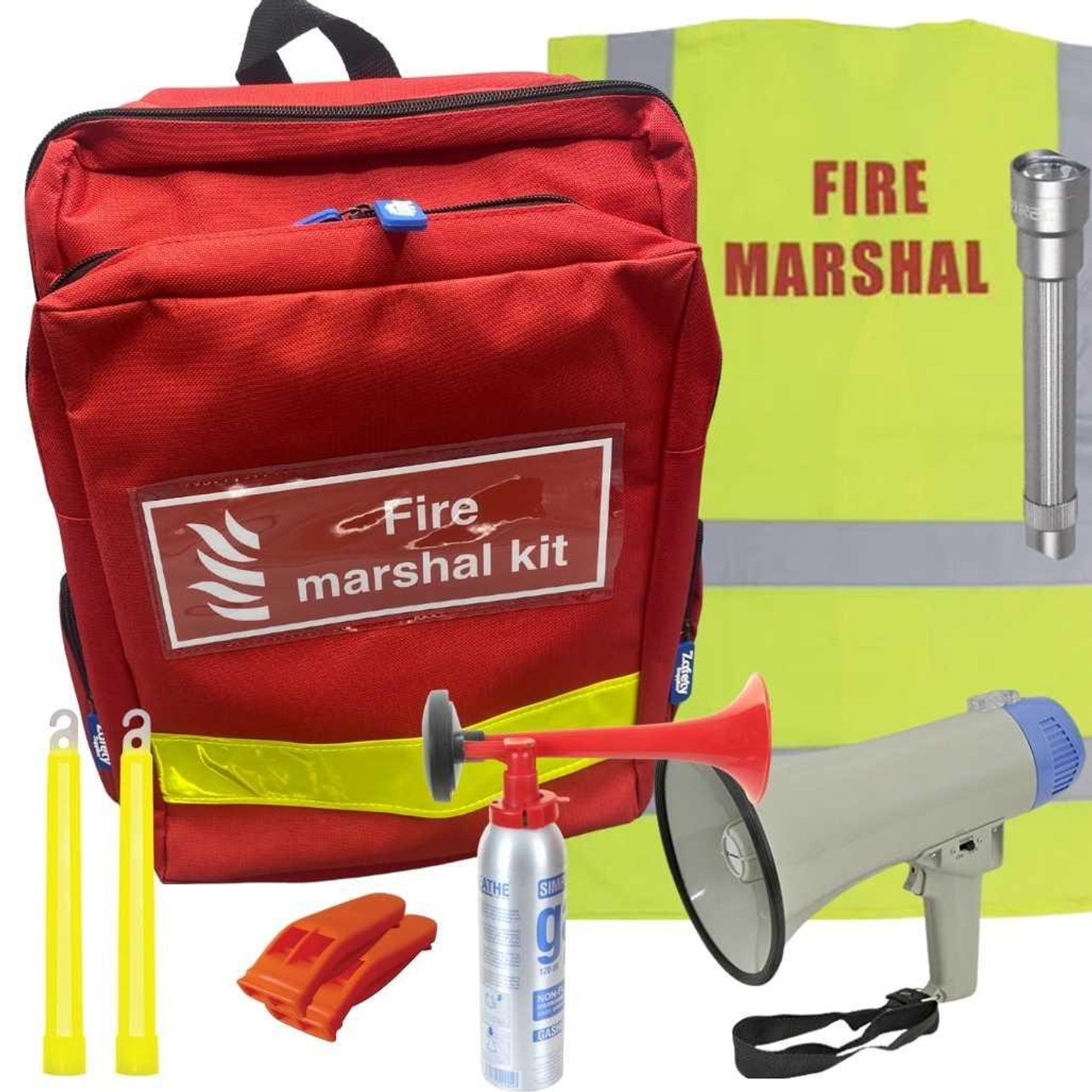 FSQ1012 Fire Marshal Kit in RED Emergency Backpack  Zafety Supplies FSQ1012