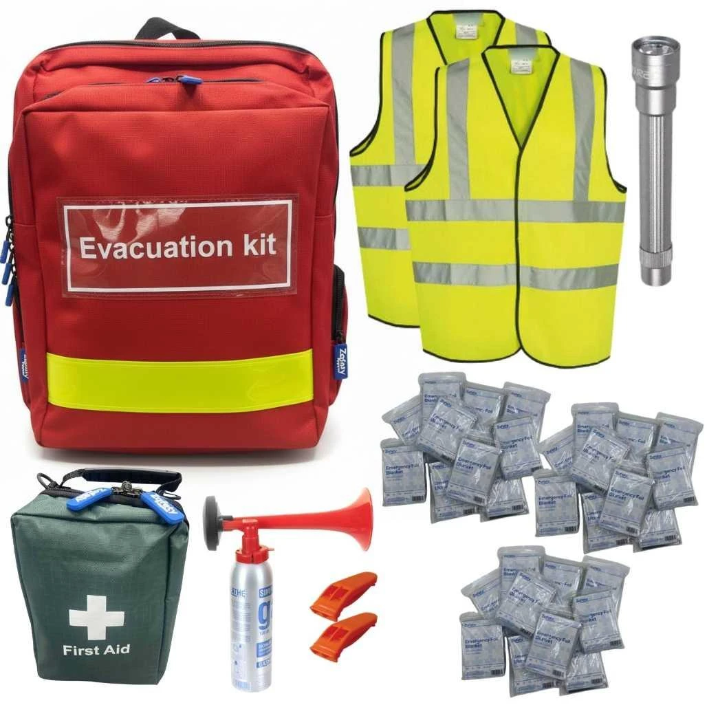 FSQ1025P Evacuation Kit Compact in Red Backpack  Zafety Supplies 