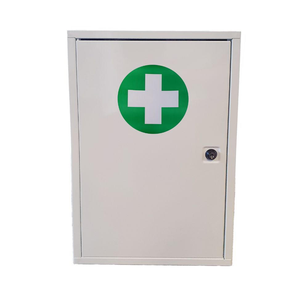 FAK5300 Zafety First Aid Medical Lockable Cabinet Single Door Empty 30x46x14cm Closed