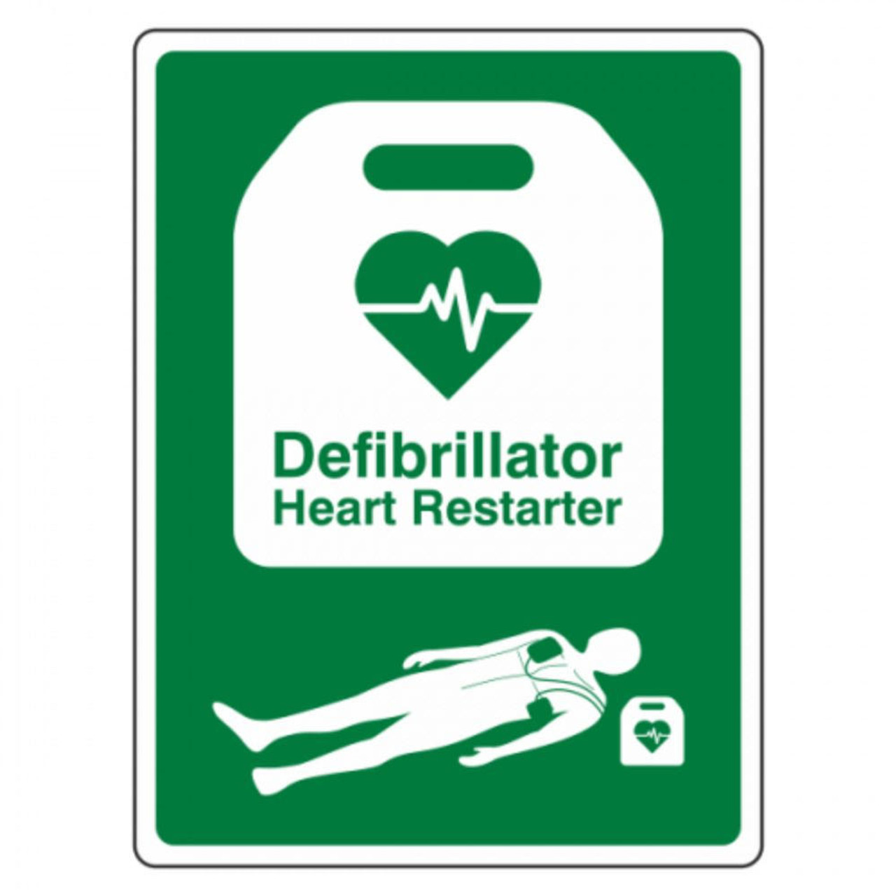 SSN3218R Defibrillator Heart Restarter Sign Rigid 20x30cm  Zafety 