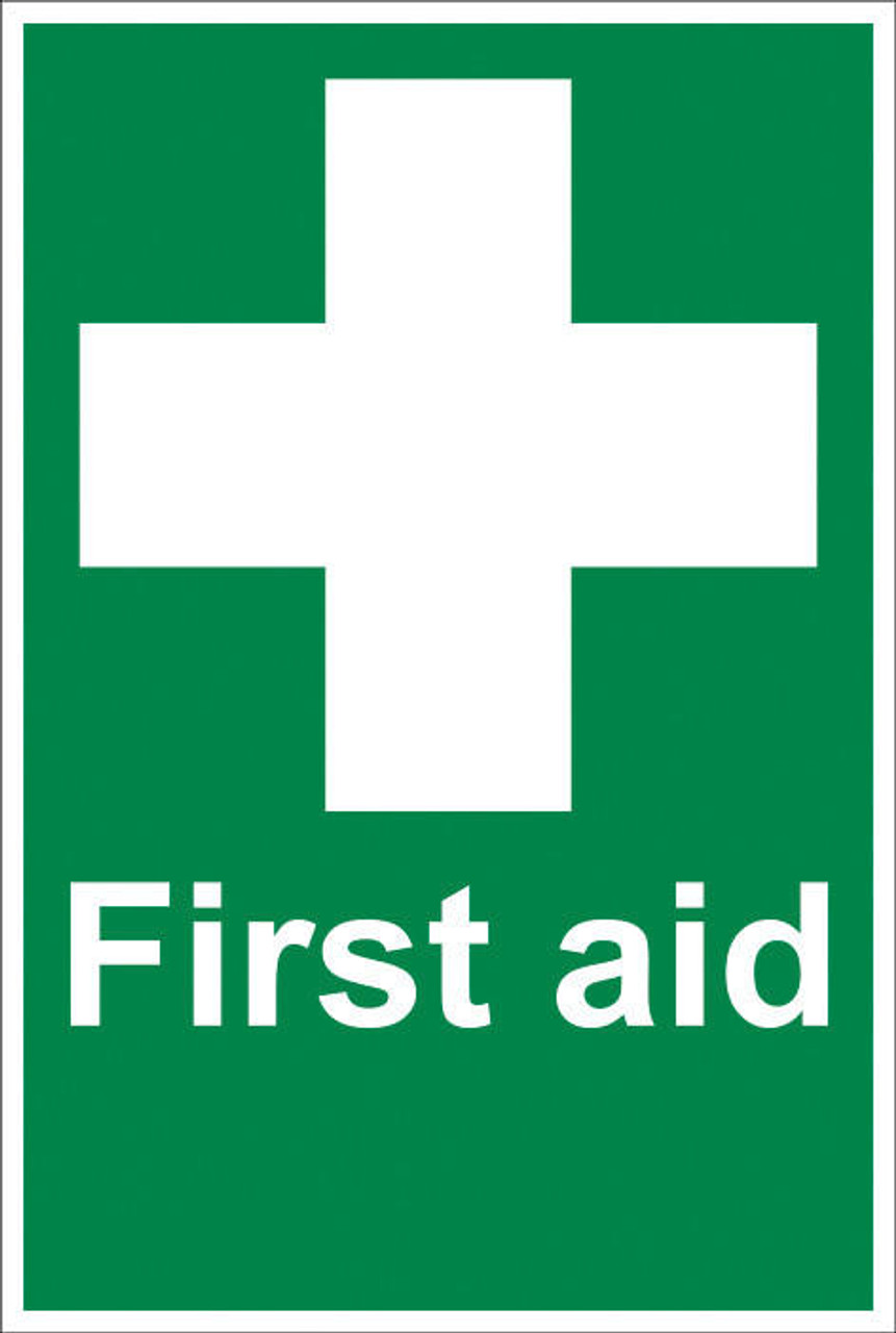 Zafety First Aid Sign with White Cross Rigid 20x30cm