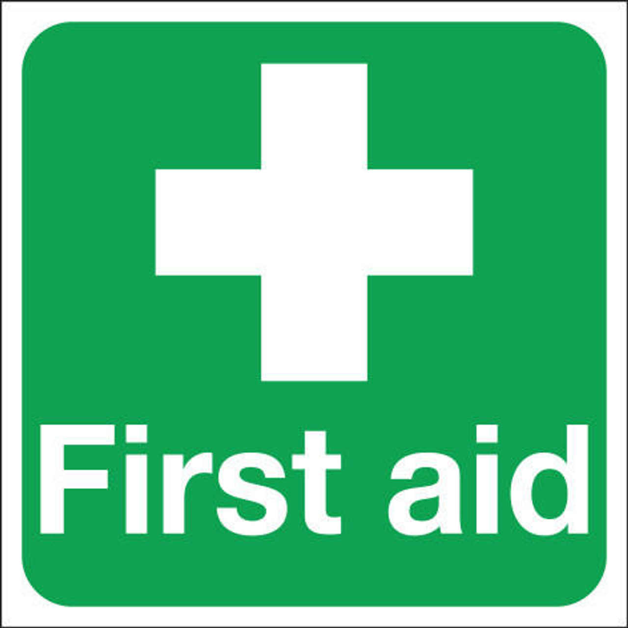 Zafety First Aid Sign Vinyl 15x15cm