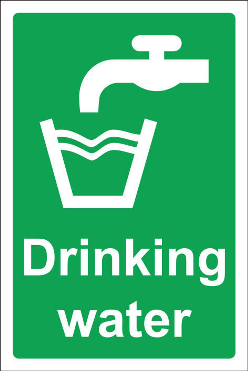 Zafety Drinking Water Sign Vinyl 20x30cm