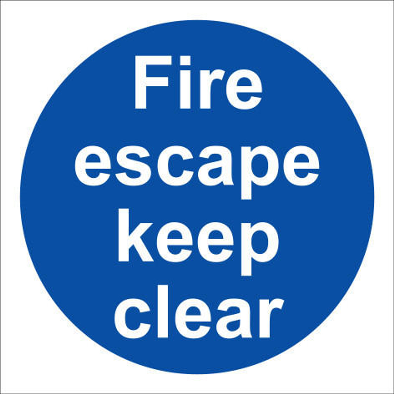 Zafety Fire Escape Keep Clear Sign Vinyl 10x10cm