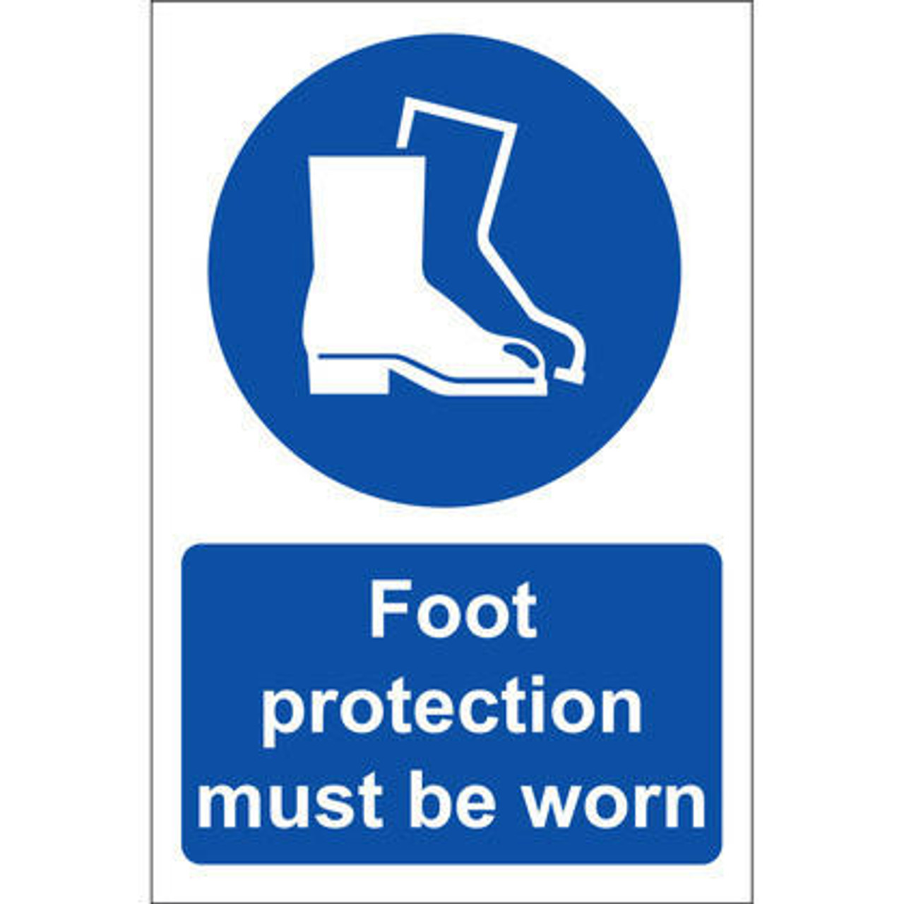 Zafety Foot Protection Must Be Worn Sign Rigid 20x30cm