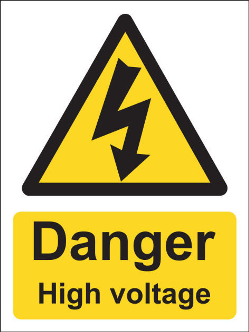 Zafety Danger High Voltage Sign Vinyl 15x20cm