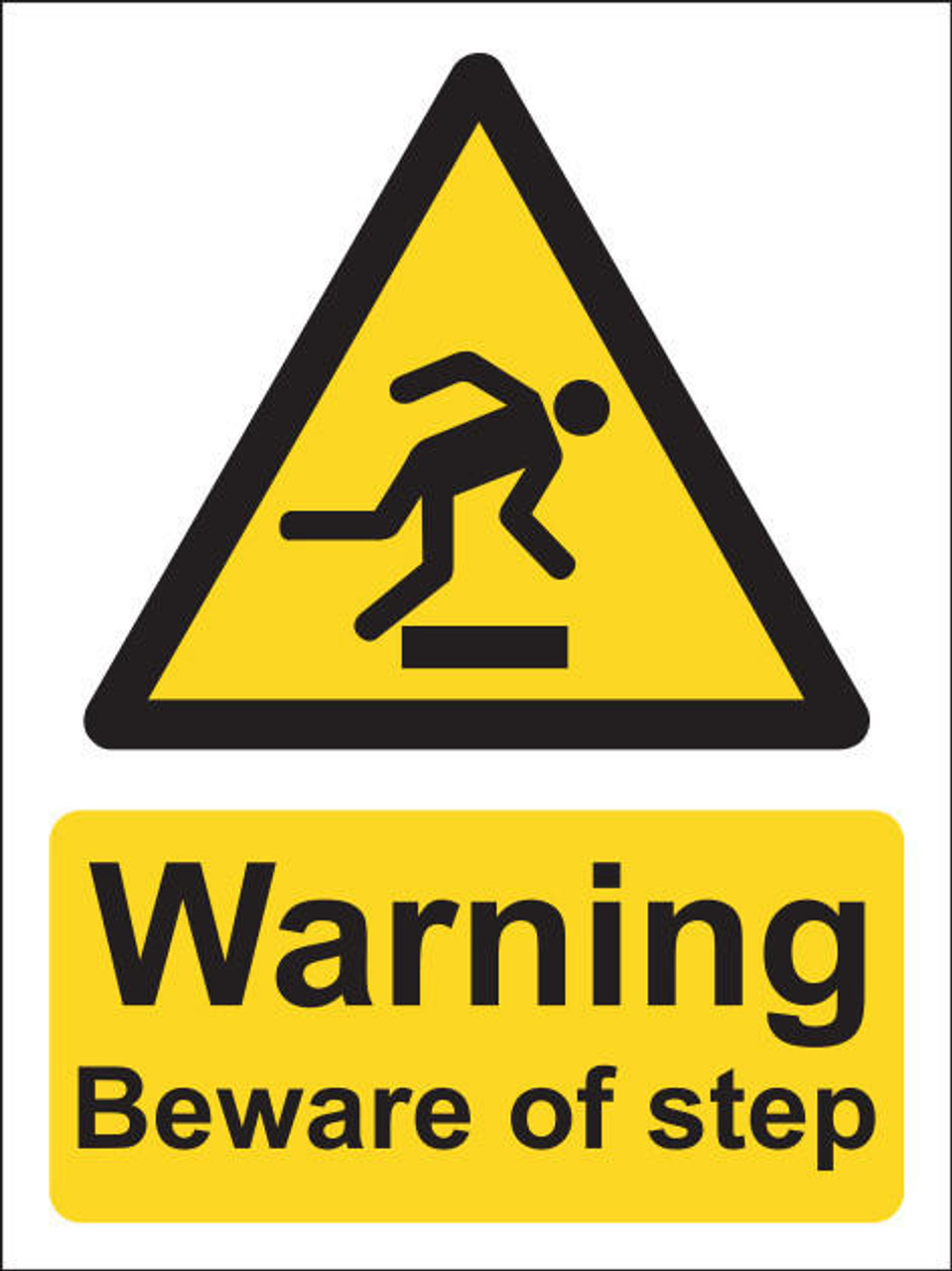 Zafety Warning Beware Of The Step Sign Vinyl 15x20cm