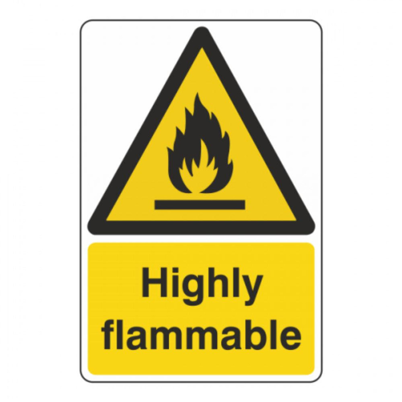 Zafety Highly Flammable Sign Vinyl 15x20cm 