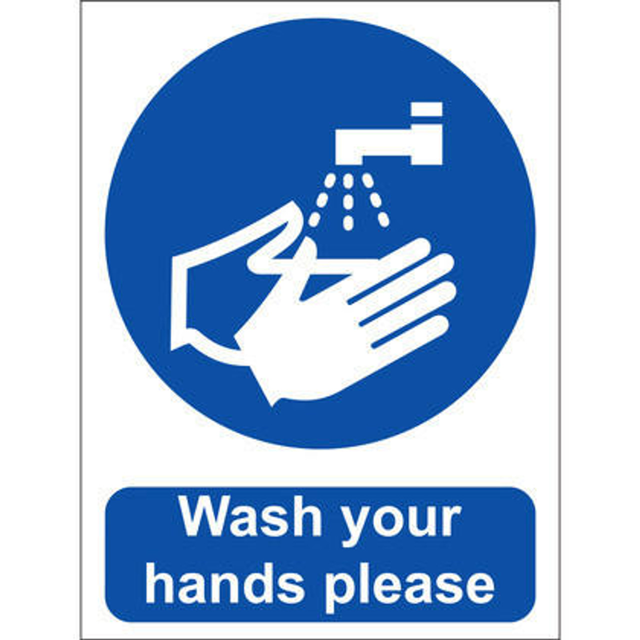 Zafety Wash your Hands Please Vinyl Sign 15x20cm