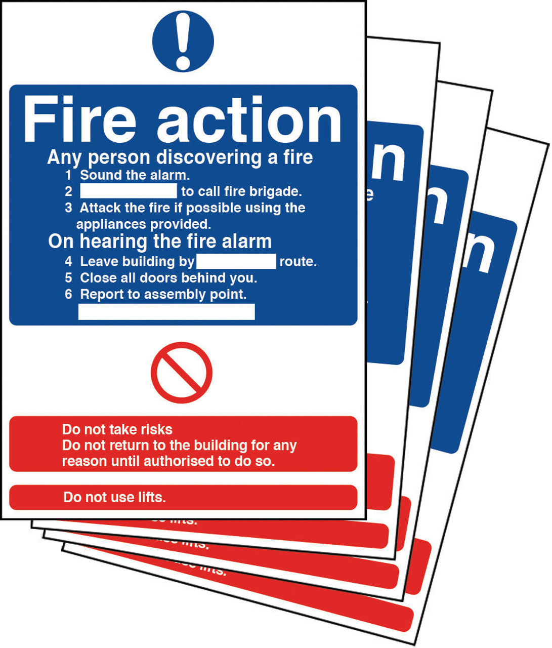 Zafety Fire Action Sign Updateable Sign A5 With 4 Inserts