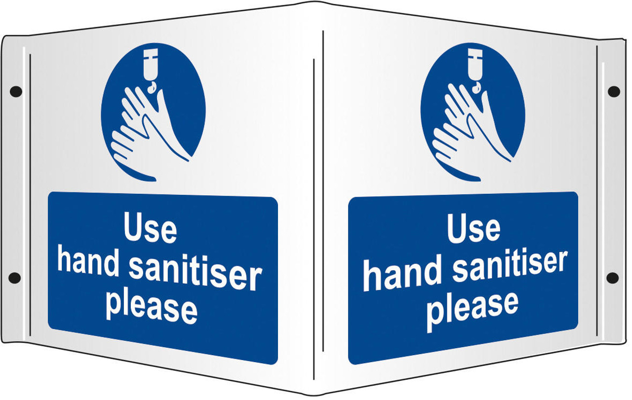 Zafety Use Hand Sanitiser Please Rigid 3D Projecting Sign 43x20cm