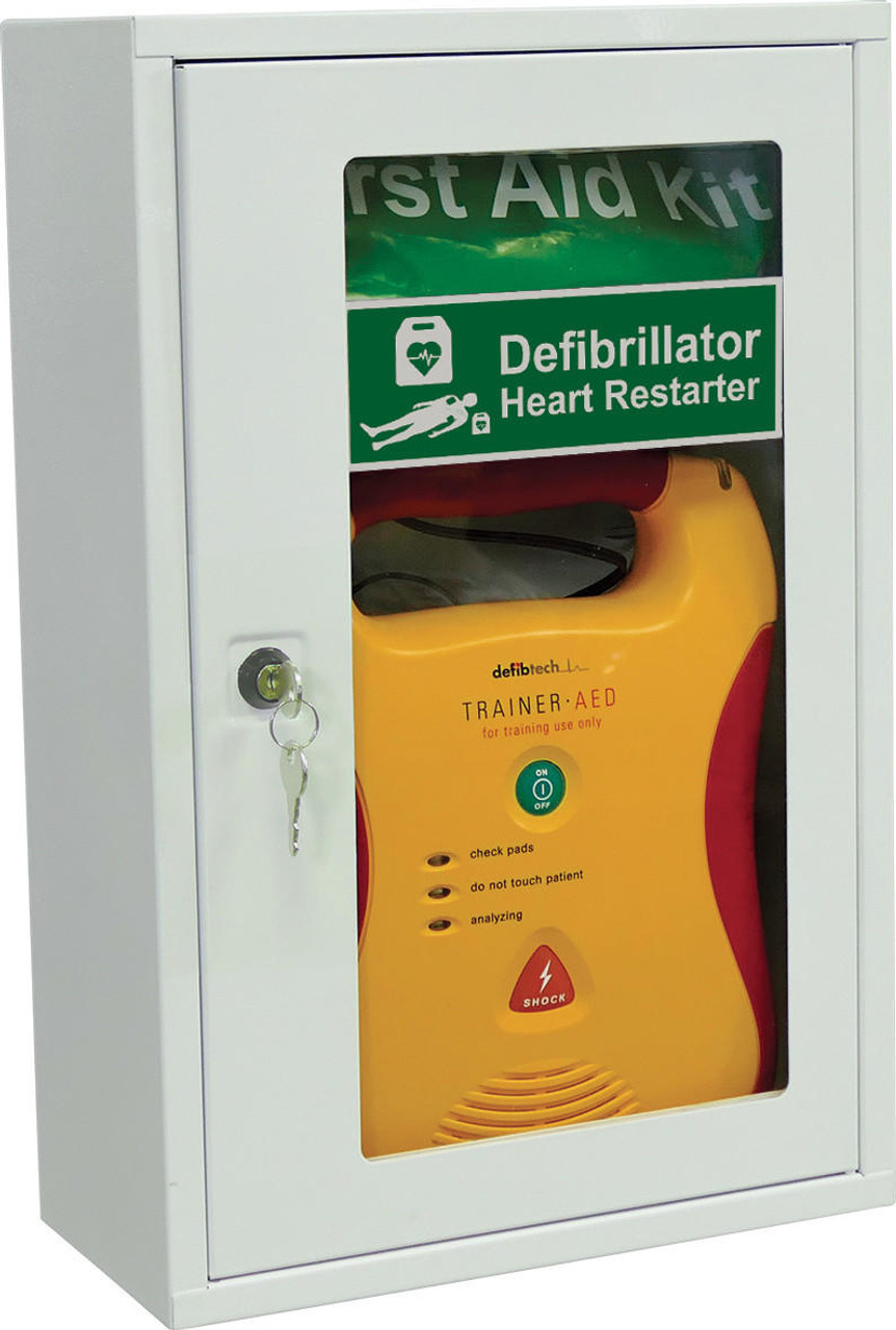 Zafety Defibrillator AED Wall Cabinet Key Lock Fits Most Popular AED Brands