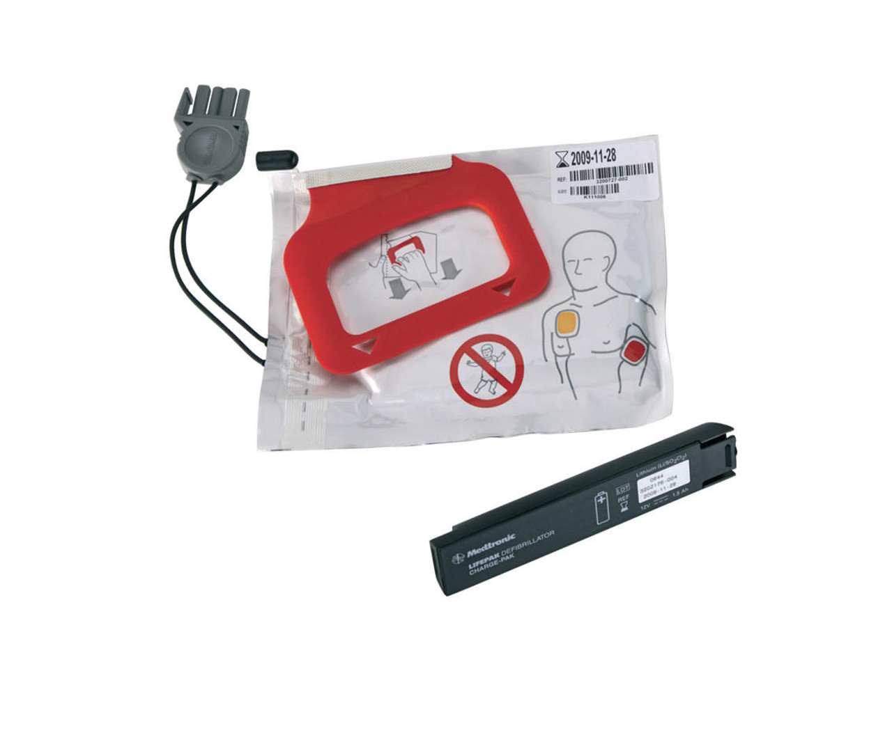 FAQ3805 Lifepak CR Plus Charge-Pak Charging Stick Battery & 1 Pair of Pads  Stryker 11403-000002