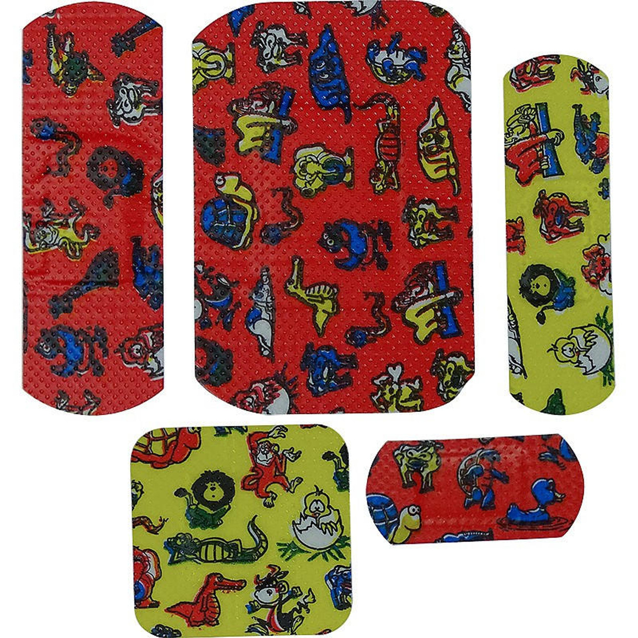 Childrens Plasters Assorted Box of 100 Animal Characters Hypoallergenic