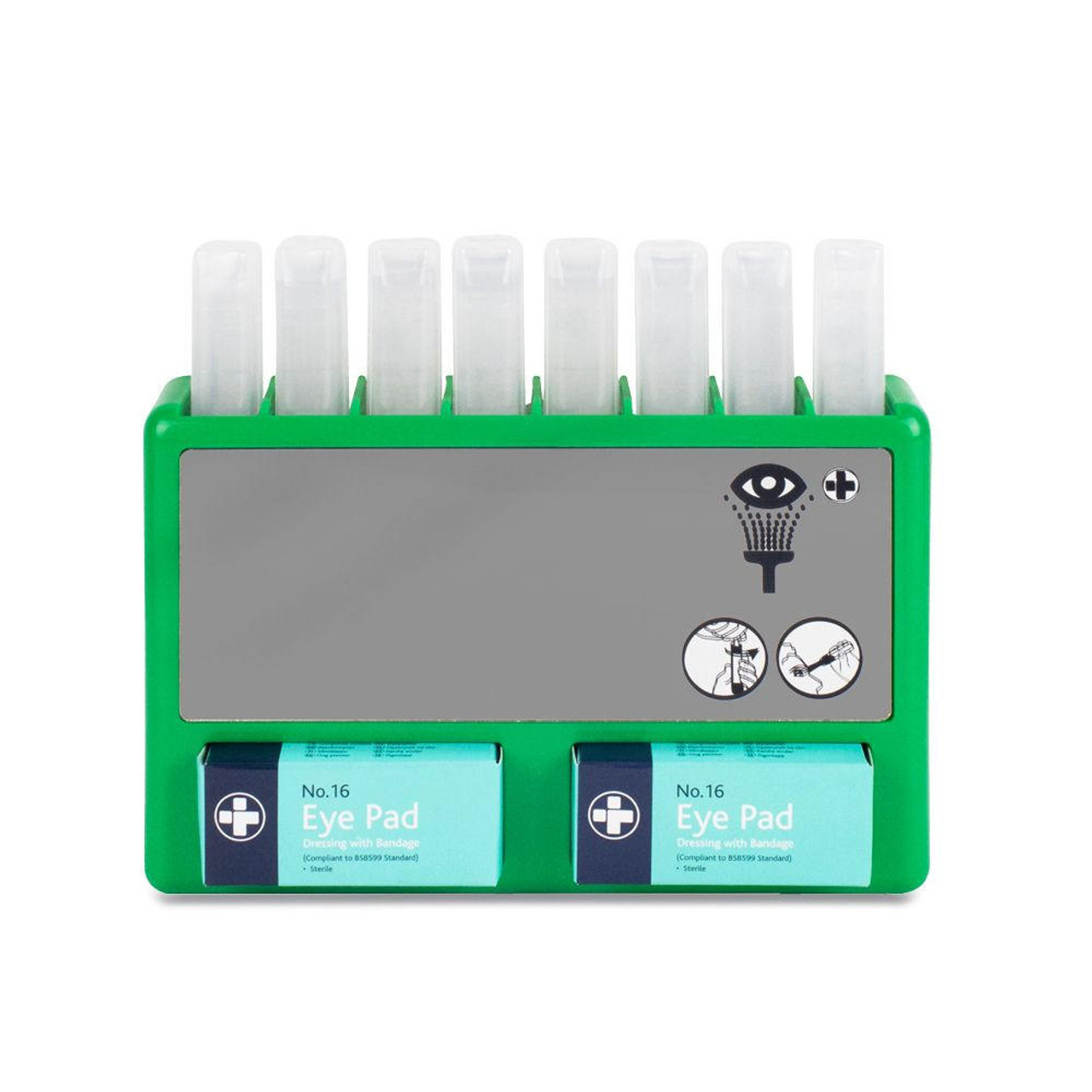 FEY2111 Eye Wash Pod 20ml Station | Complete with 8 pods and 2 eye pads    FEY2111 Eye Wash Pod 20ml Station | Complete with 8 pods and 2 eye pads