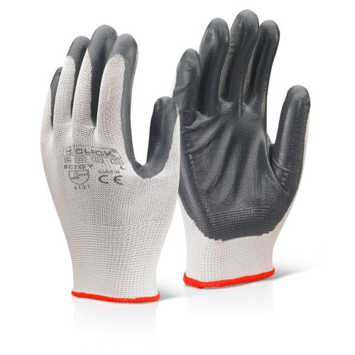 Nitrile Palm Coated Work Gloves Grey Black or Beeswift Nitrile Palm Coated Work Gloves Grey Black or Beeswift