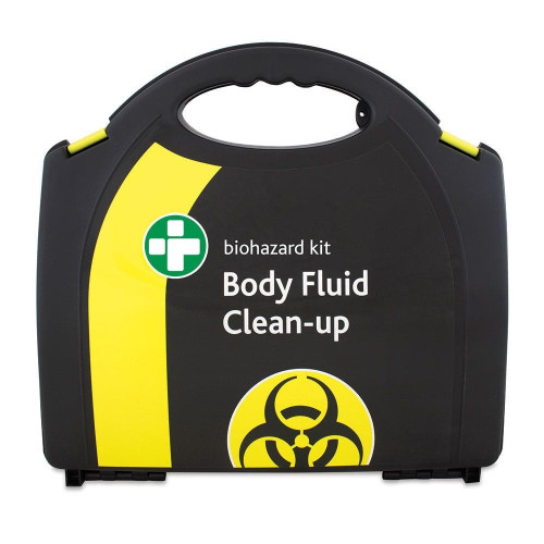 Biohazard Body Fluid Clean Up Kit 5 Individual Applications With Wall Bracket