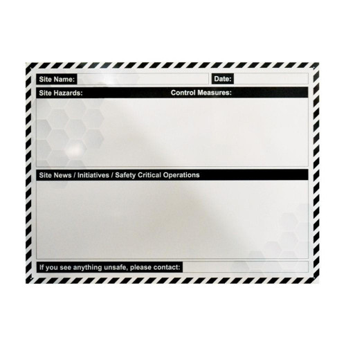 Site Safety Hazard Station Wall Mounted Easily Add Updates and Wipe Clean