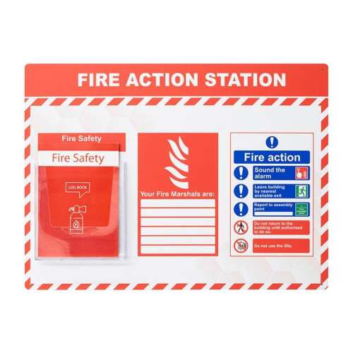 Fire Safety and Action Station Includes Fire Log Book