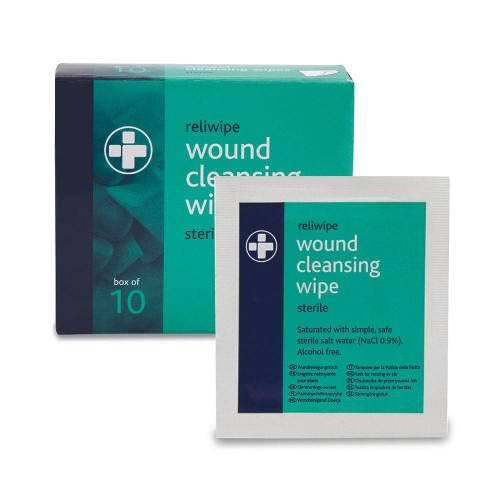 Moist Saline Wound Cleansing Wipes Sterile Pack of 10   Moist Saline Wound Cleansing Wipes Sterile Pack of 10