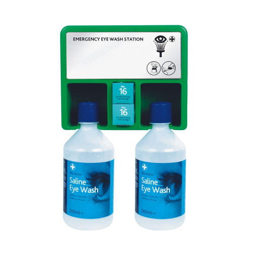 Eyewash Station Complete with Two 500ml bottles and Mirror   Eyewash Station Complete with Two 500ml bottles and Mirror