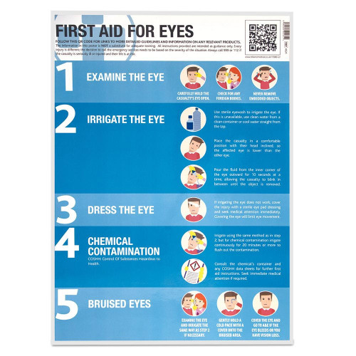 First Aid for Eyes Guidance Poster Laminated 420mm x 594mm   First Aid for Eyes Guidance Poster Laminated 420mm x 594mm