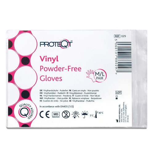  Vinyl Gloves Individual Pair Medium 