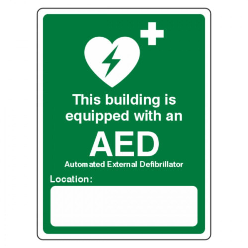 SSN3210R This Building Is Equipped With An AED Defibrillator Sign Rigid 20x30cm    SSN3210R This Building Is Equipped With An AED Defibrillator Sign Rigid 20x30cm