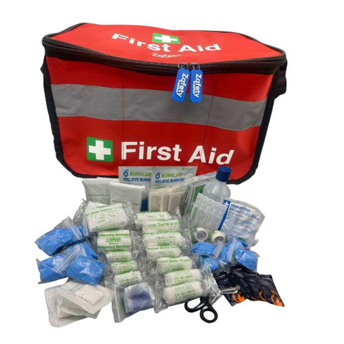 FAK2035RED School First Aid Kit in RED Haversack With Comprehensive Content  Zafety Supplies FAK2035RED