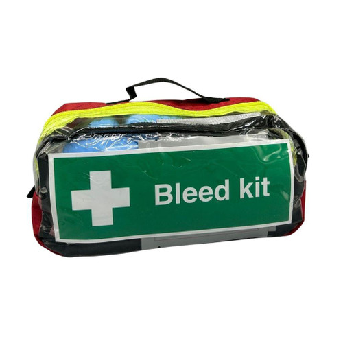 FAK2603 Bleed Kit in Clear Front Red Pouch  Zafety Supplies FAK2603