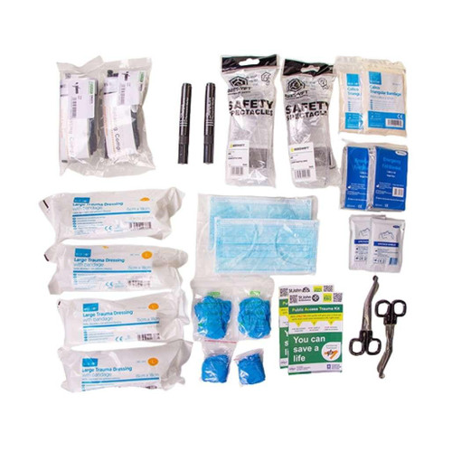 FAK2607P PAcT First Aid Kit Public Access Trauma in Red Backpack Single  Zafety Supplies 