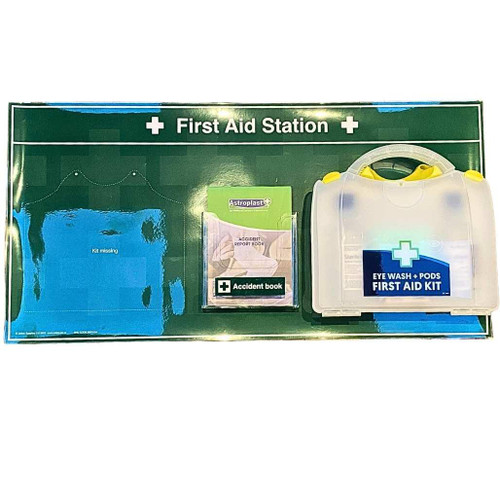 FAK4100 First aid and Eye Wash Station 1 to 20 People HSE with Accident Book Holder  Zafety Supplies FAK4100