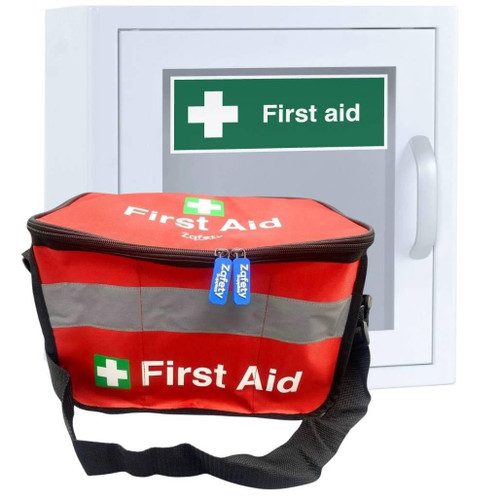 FAQ7103P First Aid Kit Cabinet Indoor Unlocked with Alarm White  Zafety Supplies 